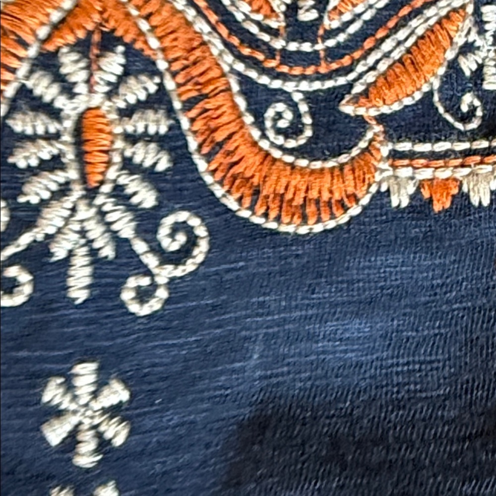 Tory Burch boho-inspired off-the-shoulder A-line dress navy large - Picture 8 of 16